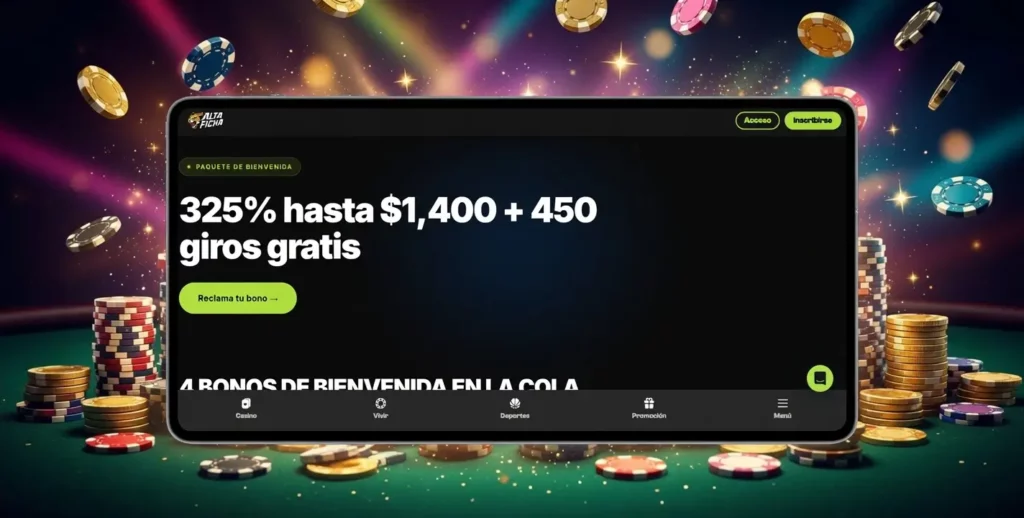 Tableta con el bono de bienvenida