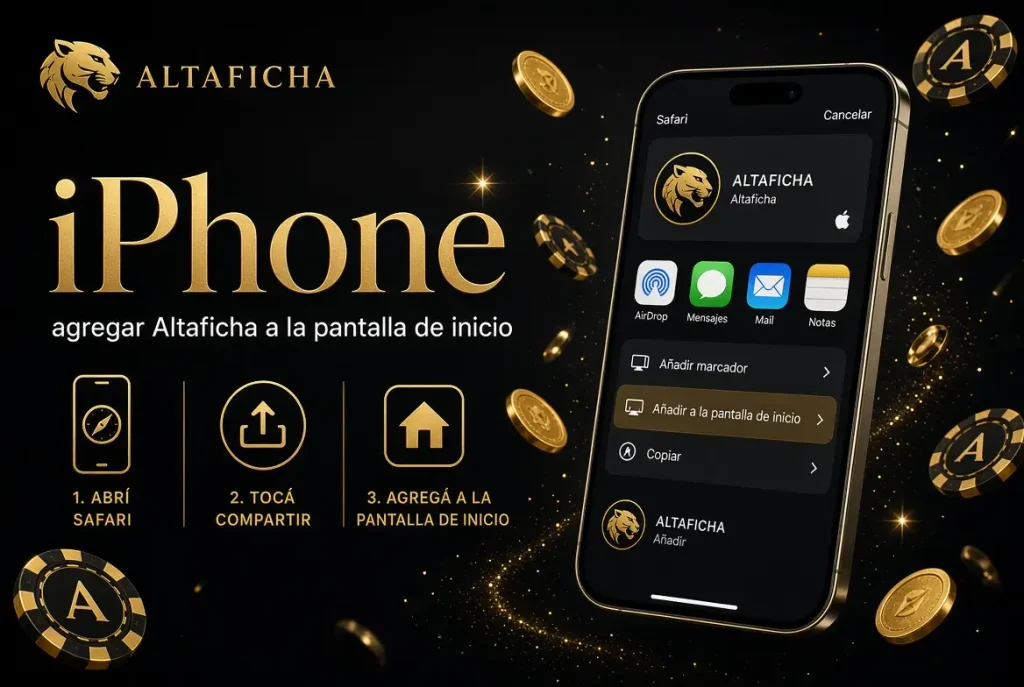 Cómo agregar Altaficha a la pantalla de inicio del iPhone desde Safari en tres pasos.